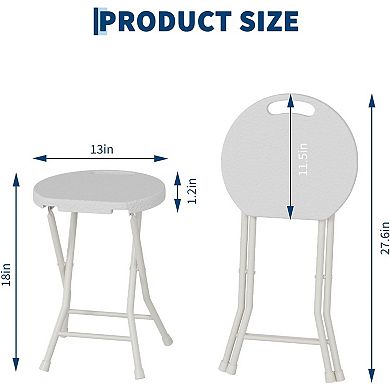 Folding Stool Chair with Handle, Portable Heavy Duty Round Foldable Stool,Non-Slip Feet