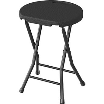 Folding Stool Chair with Handle, Portable Heavy Duty Round Foldable Stool,Non-Slip Feet