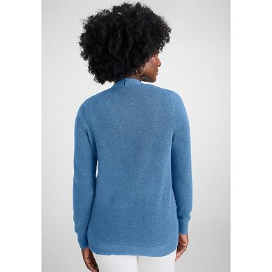 Jessica London Women's Plus Size Button Front Cashmere Cardigan