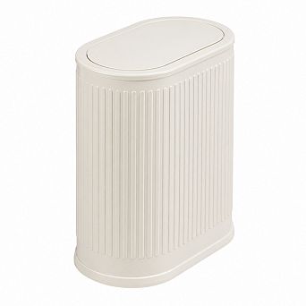 1.6 Gallon Slim Stainless Steel Press Top Trash Can for Home Office Bathroom