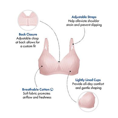 Bestform Striped Wireless Cotton Bra with Lightly-Lined Cups 5006248