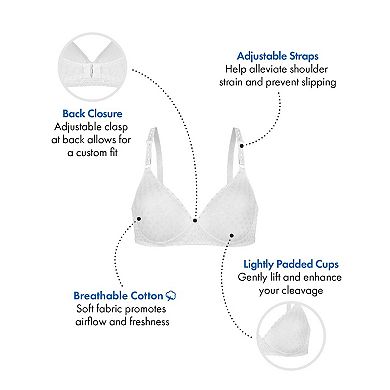 Bestform Patterned Wireless Cotton Bra with Light Padding 5006238