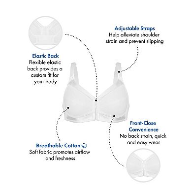 Bestform Comfortable Unlined Wireless Cotton Bra with Front Closure 5006770