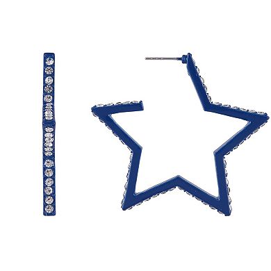 Hallmark Blue Star Hoop Earrings
