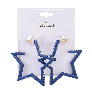Hallmark Blue Star Hoop Earrings