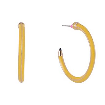 Hallmark Pencil Hoop Earrings