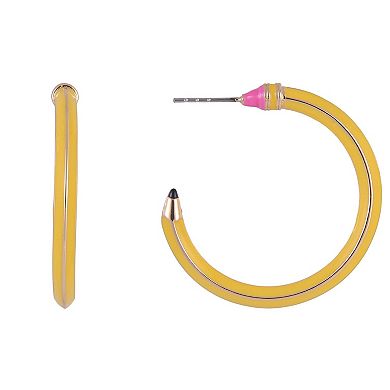 Hallmark Pencil Hoop Earrings
