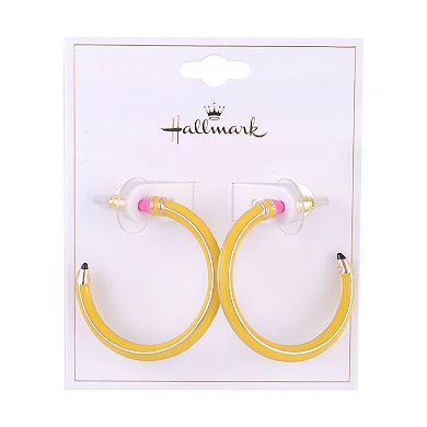 Hallmark Pencil Hoop Earrings