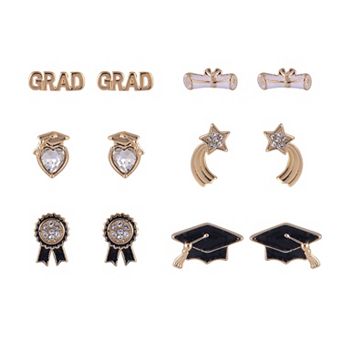 Hallmark Graduation 6 Pack Stud Earring Set