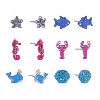 Hallmark 6 Pack Sea Life Stud Earring Set
