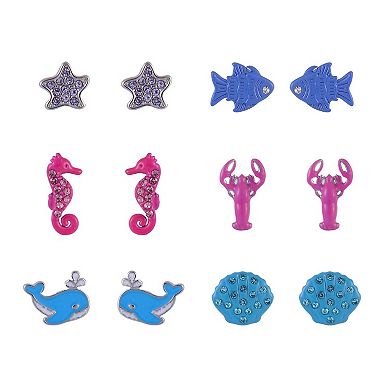 Hallmark 6 Pack Sea Life Stud Earring Set