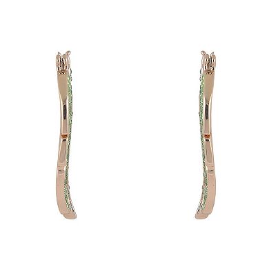 Hallmark Green Stone Palm Hoop Earrings