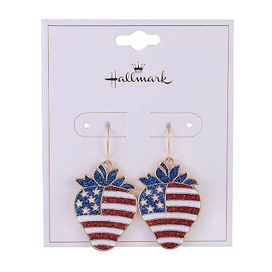 Hallmark American Flag Strawberry Earrings