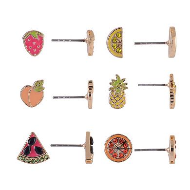 Hallmark 6 Pack Fruit Stud Earring Set