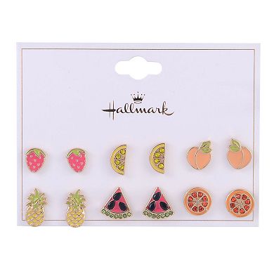 Hallmark 6 Pack Fruit Stud Earring Set