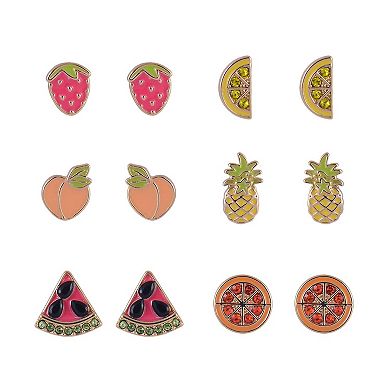 Hallmark 6 Pack Fruit Stud Earring Set