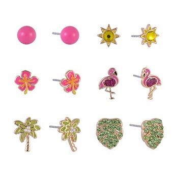 Hallmark 6 Pack Island Theme Stud Earring Set