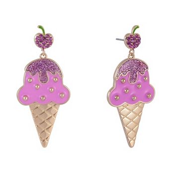 Hallmark Pink Ice Cream Cone Earrings