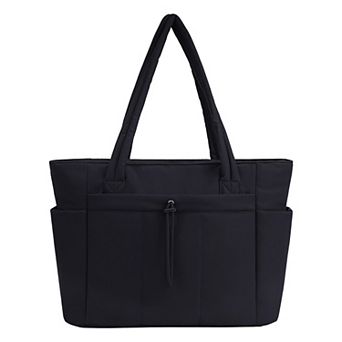 Quilted Puffer Tote Bags for Women with Multiple External Pockets and Top Carry Handles