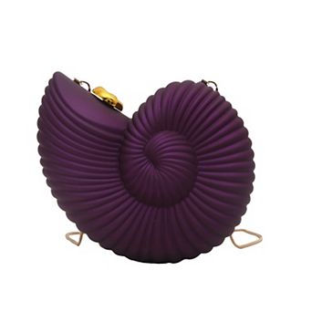Seashell Shaped Crossbody Bag for Women Chic Hard Shell Clutch Purse with Removable Chain Strap