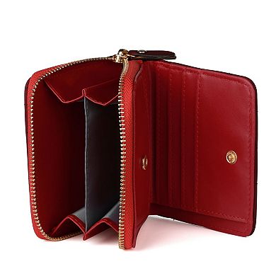 Small Short Paragraph Zipper Coin Wallets with Card Holder for Lady