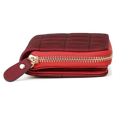 Small Short Paragraph Zipper Coin Wallets with Card Holder for Lady