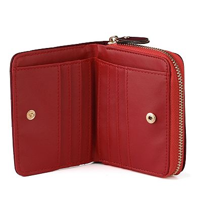 Small Short Paragraph Zipper Coin Wallets with Card Holder for Lady