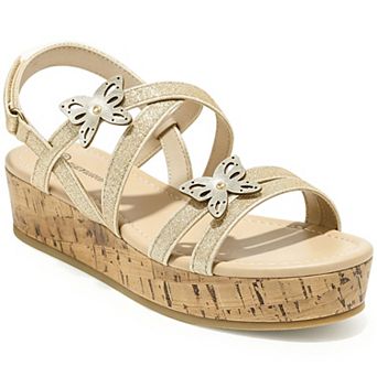 HOMEHOT Girls Wedge Sandals Platform Open Toe Summer Shoes