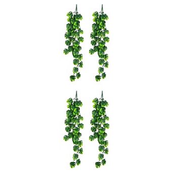 4 Packs Artificial Hanging Plants, Faux Eucalyptus Greenery for Shelf Bathroom Wall Decor 2.6ft