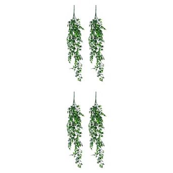 4 Packs Artificial Hanging Plants, Faux Eucalyptus Greenery for Shelf Bathroom Wall Decor 2.6ft