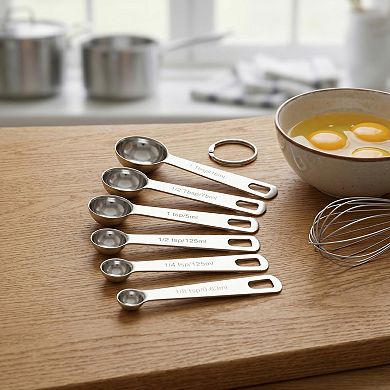 Durable Stainless Steel Measuring Spoons, Rust Resistant Metal Spoons for Kitchen Use