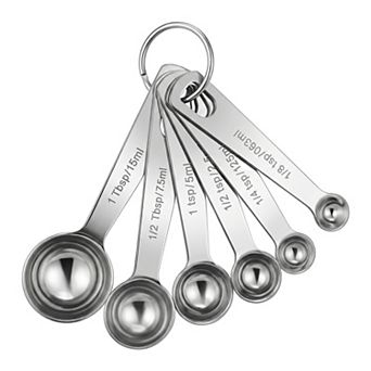 Durable Stainless Steel Measuring Spoons, Rust Resistant Metal Spoons for Kitchen Use