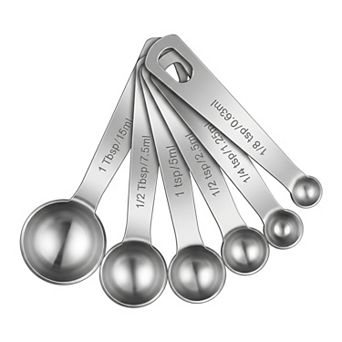 Durable Stainless Steel Measuring Spoons, Rust Resistant Metal Spoons for Kitchen Use