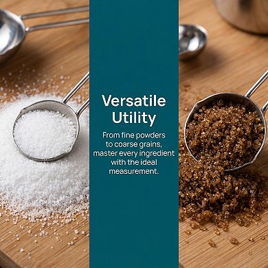 Stainless Steel Measuring Cups and Spoons Set, Stackable Design with Engraved Markings