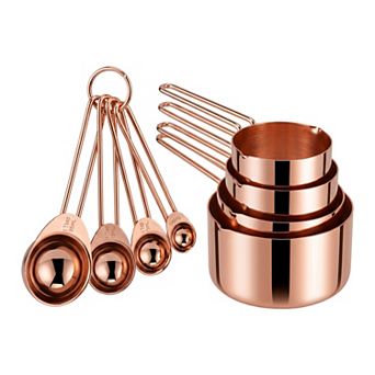 Stainless Steel Measuring Cups and Spoons Set, Stackable Design with Engraved Markings