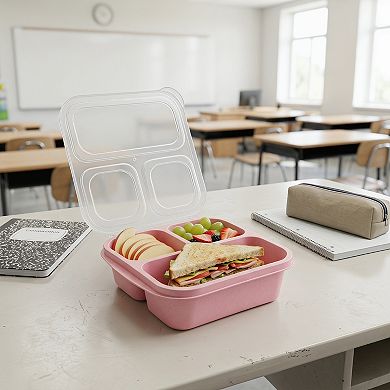 Bento Box Adult Lunch Box, Wheat Straw Leak-Proof Meal Prep Container for Work Travel