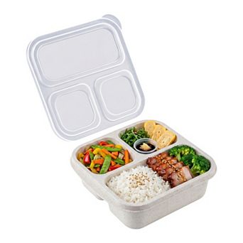 Bento Box Adult Lunch Box, Wheat Straw Leak-Proof Meal Prep Container for Work Travel