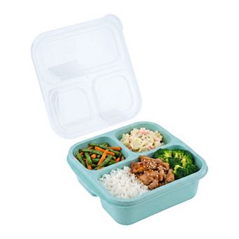 Bento Box Adult Lunch Box, Wheat Straw Leak-Proof Meal Prep Container for Work Travel