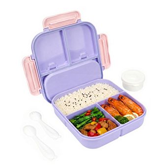 Bento Box Adult Lunch Box, Cartoon Cutlery Storage Compartment Leakproof Meal Prep Container
