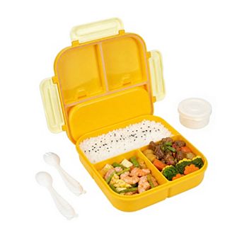 Bento Box Adult Lunch Box, Cartoon Cutlery Storage Compartment Leakproof Meal Prep Container