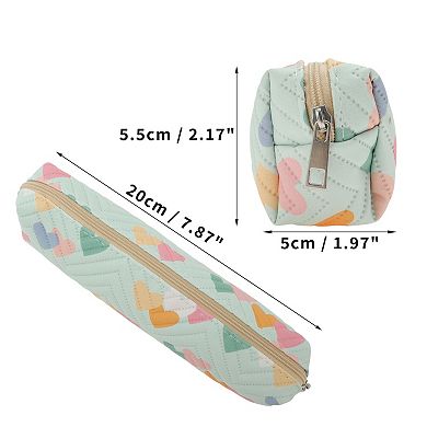 1Pc PU Leather Pencil Case, Compact Pen Pouch, Aesthetic Pencil Organizer
