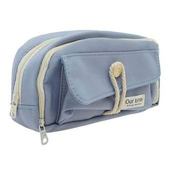 1 pc Canvas Pencil Case, Large Capacity Pen Pouch, Aesthetic Pencil Organizer