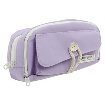 1 pc Canvas Pencil Case, Large Capacity Pen Pouch, Aesthetic Pencil Organizer