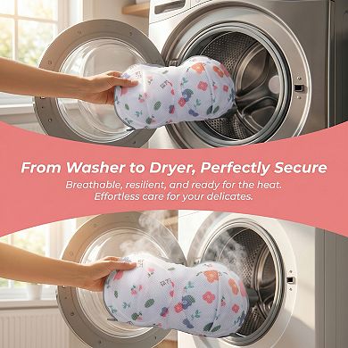 2 Pack Ployester Bra Laundry Bag, Mesh Lingerie Wash Bags, Zippered Fine Mesh Laundry Bag