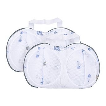 2 Pack Ployester Bra Laundry Bag, Mesh Lingerie Wash Bags, Zippered Fine Mesh Laundry Bag