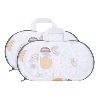 2 Pack Ployester Bra Laundry Bag, Mesh Lingerie Wash Bags, Zippered Fine Mesh Laundry Bag