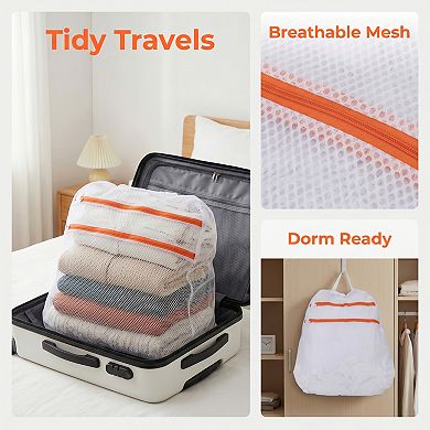 2 Pcs Mesh Laundry Bags, Durable Zipper Closure Laundry Bag for Delicates, Protect Garments