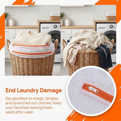 2 Pcs Mesh Laundry Bags, Durable Zipper Closure Laundry Bag for Delicates, Protect Garments