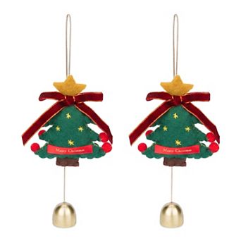 Witch Bells for Door Protection Velvet Handmade Hanging Metal Ornaments Witchcraft Supplies 2 Pack