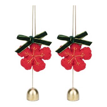 Witch Bells for Door Protection Velvet Handmade Hanging Metal Ornaments Witchcraft Supplies 2 Pack